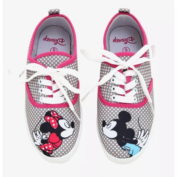 Disney Mickey & Minnie Mouse Kissing Lace-Up Sneakers - Picture 1 of 4